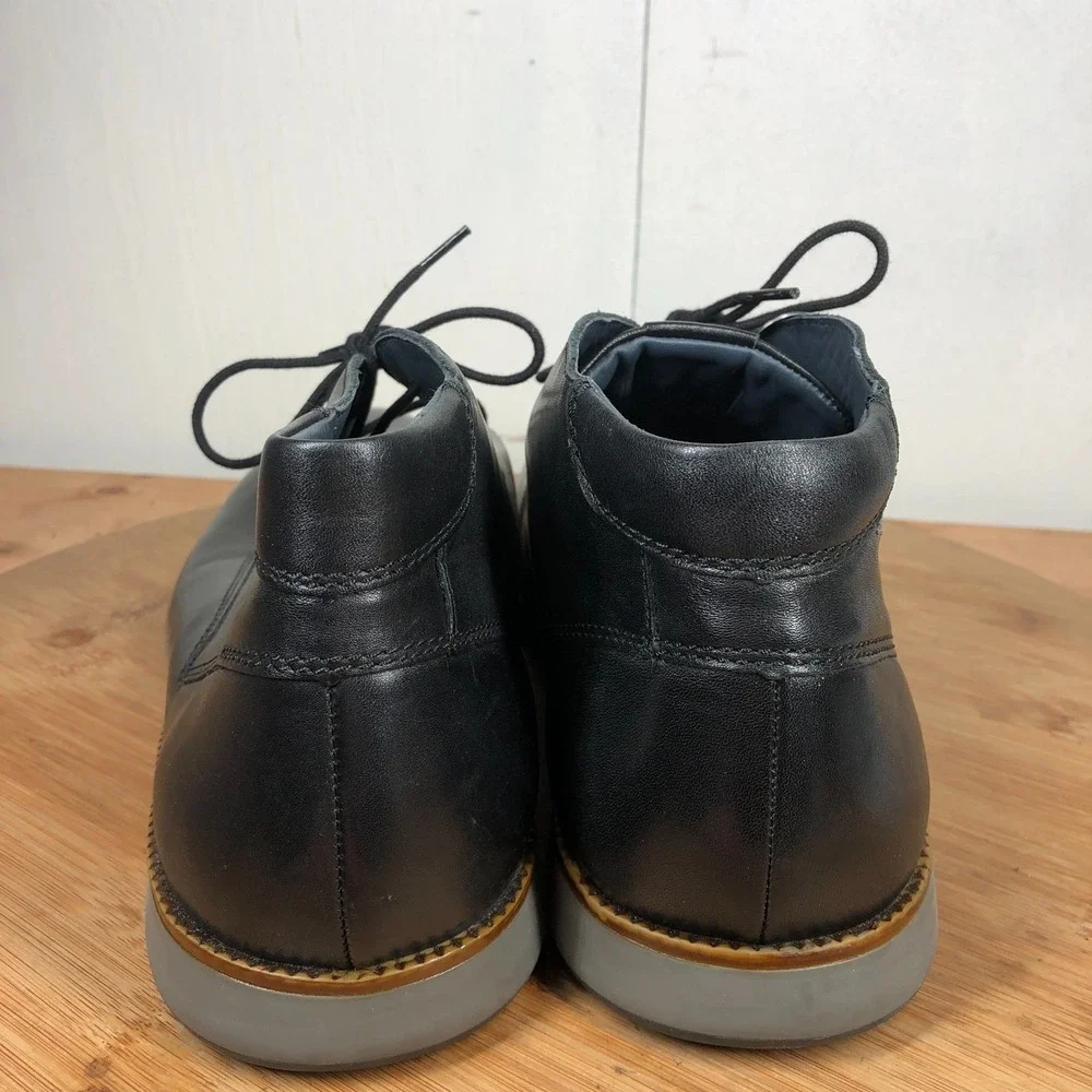 Josef Seibel Mens size 12.5 shoes Black Leather Casual work chukka boots